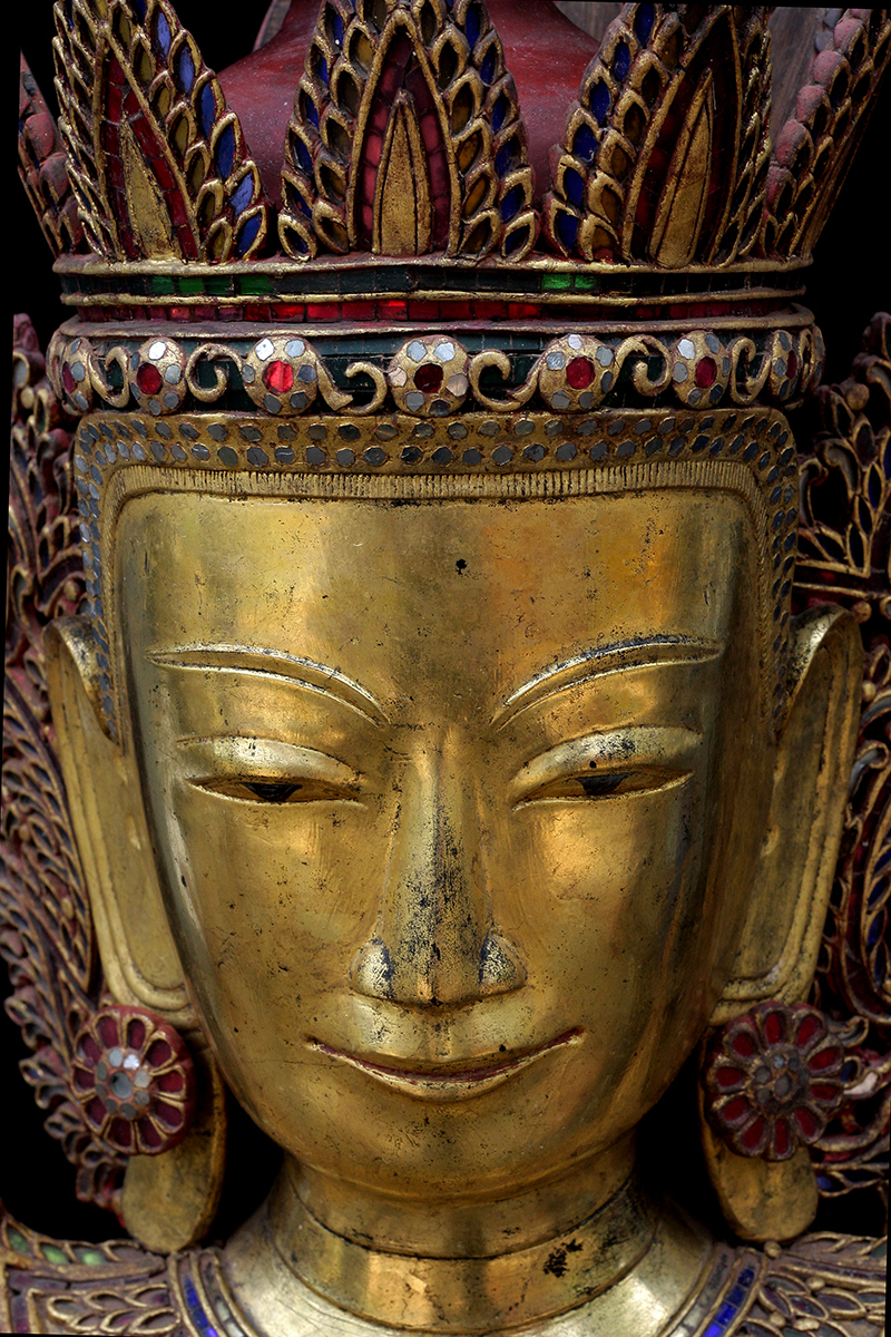 Extremely Rare Early 18C Lacquer Shan Burmese Buddha #DW098